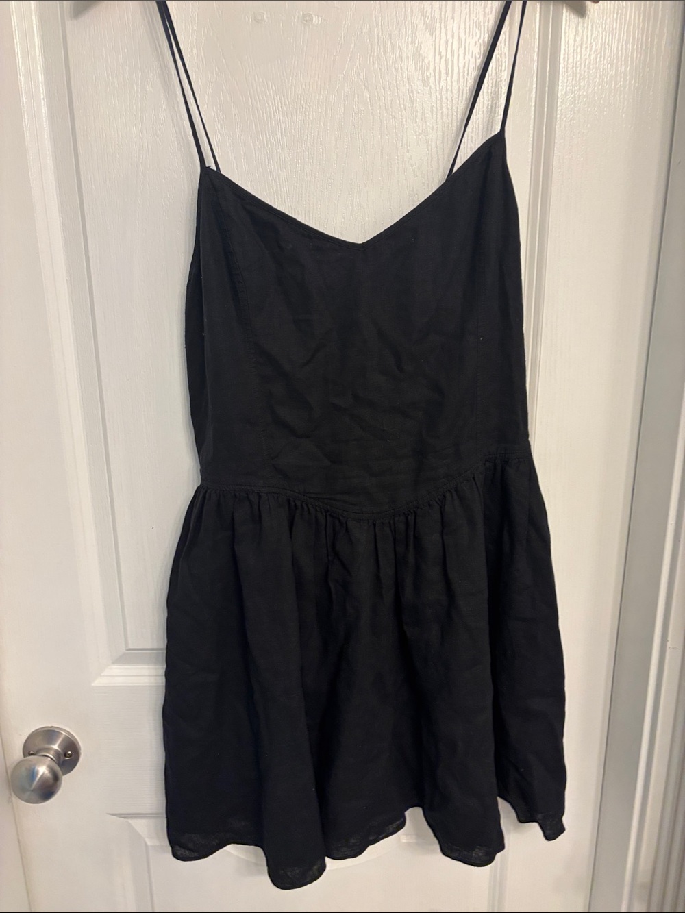 Wilfred Black Spaghetti-Strap Mini Dress